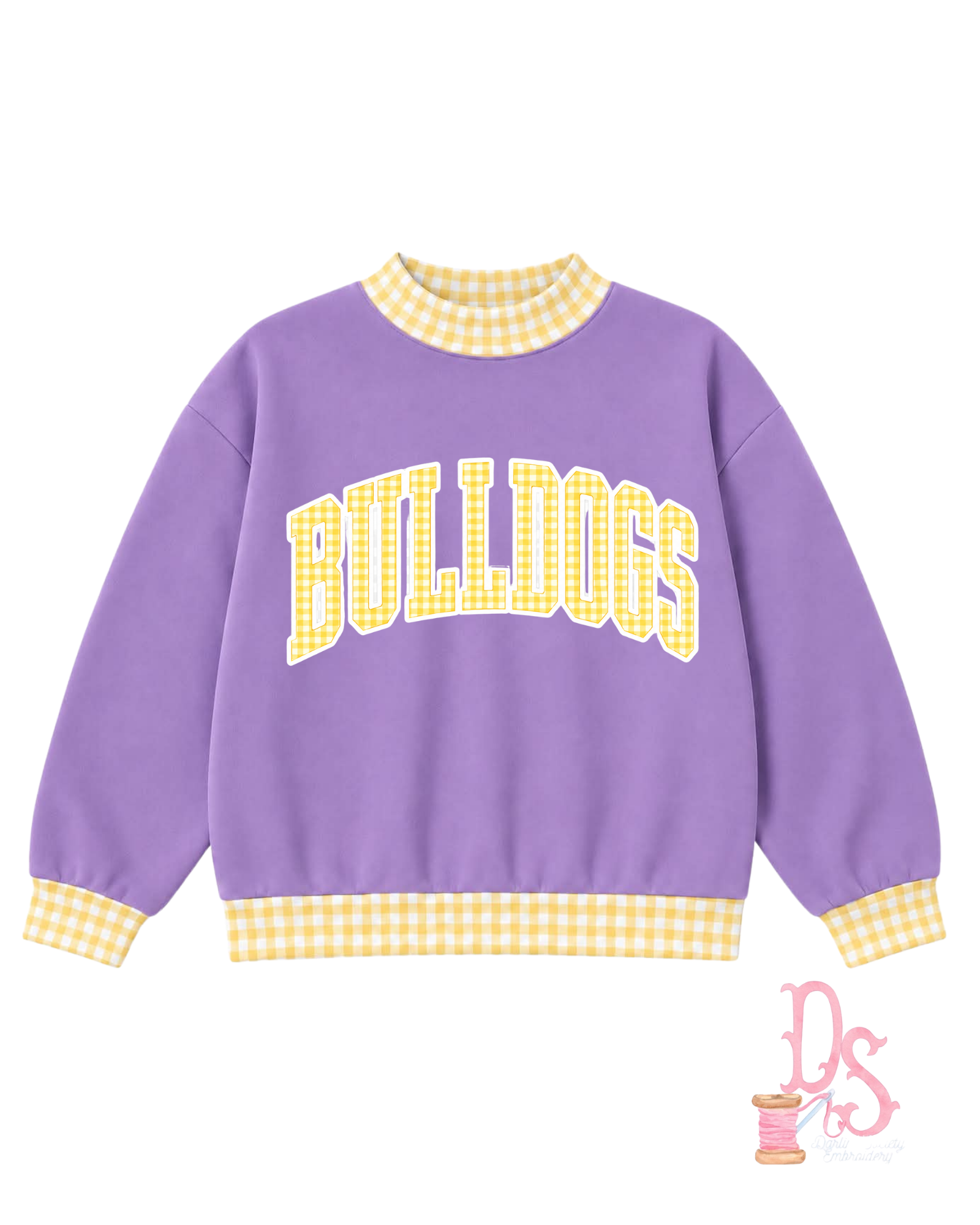 Gingham spirit mockneck