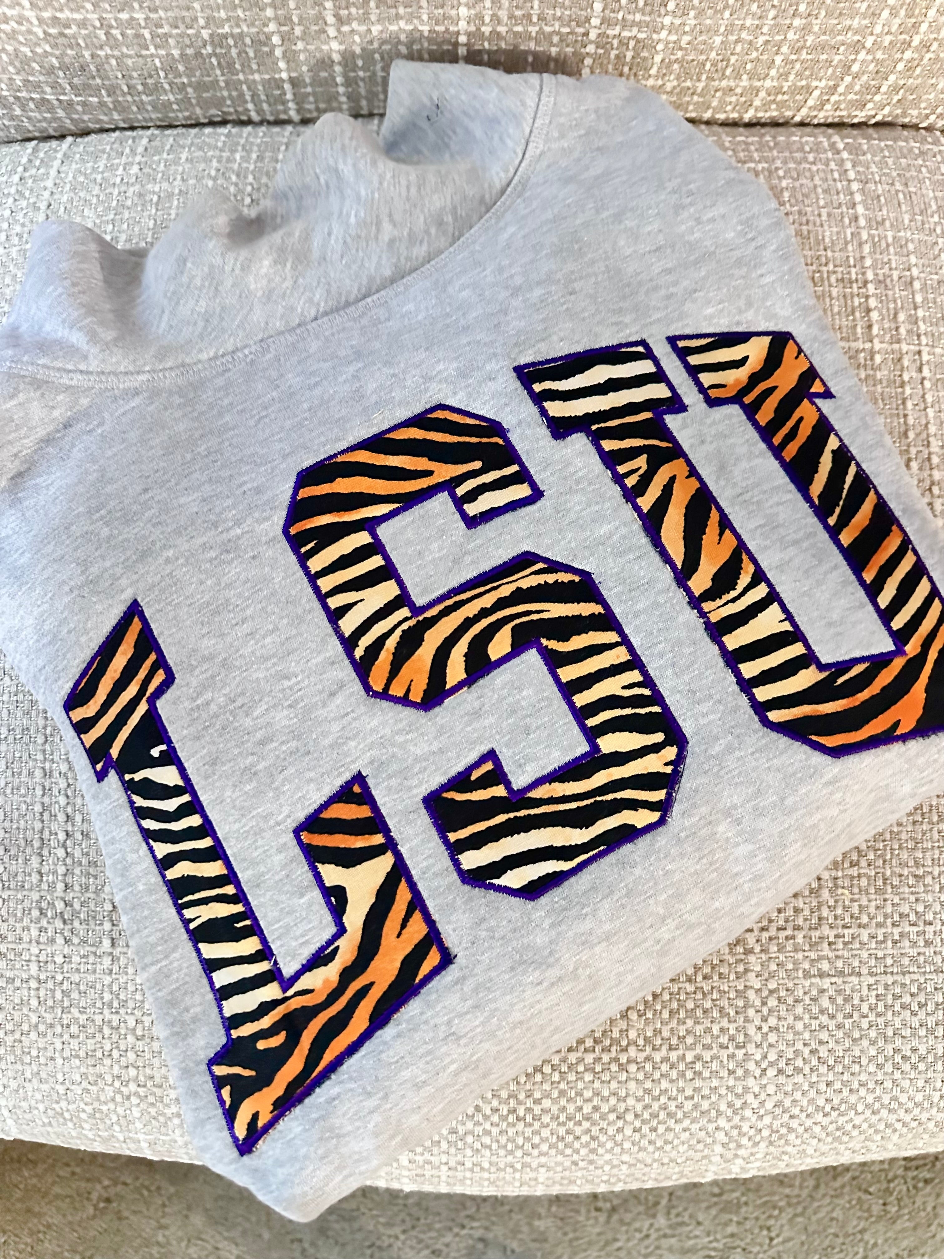 LSU tiger print mockneck