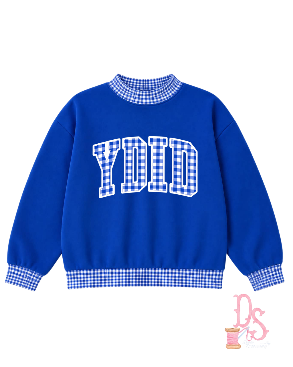 Gingham spirit mockneck