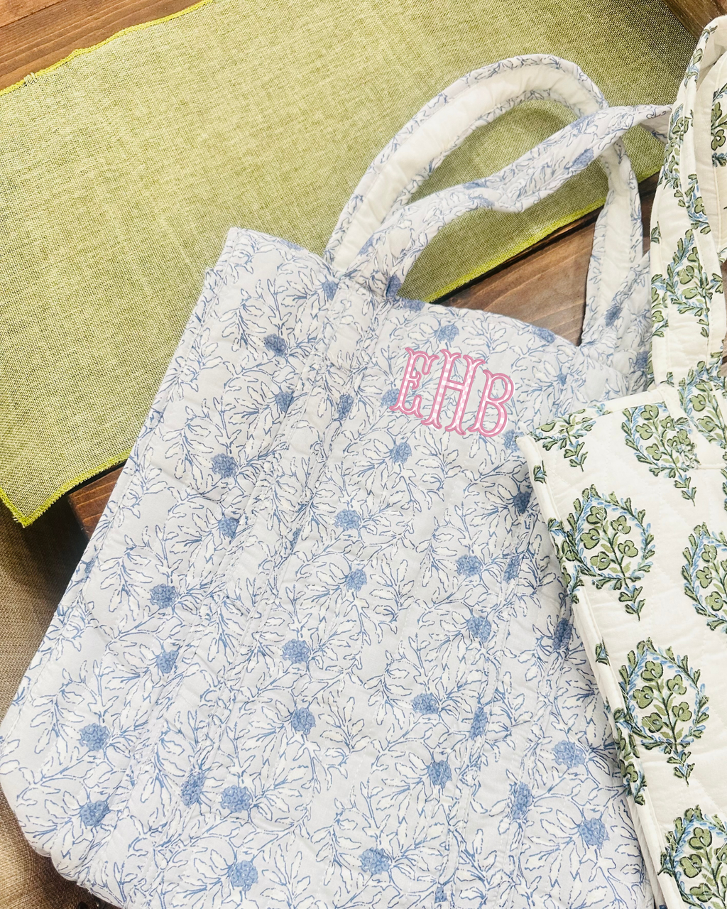 Quilted Tote - Whimsy Blue