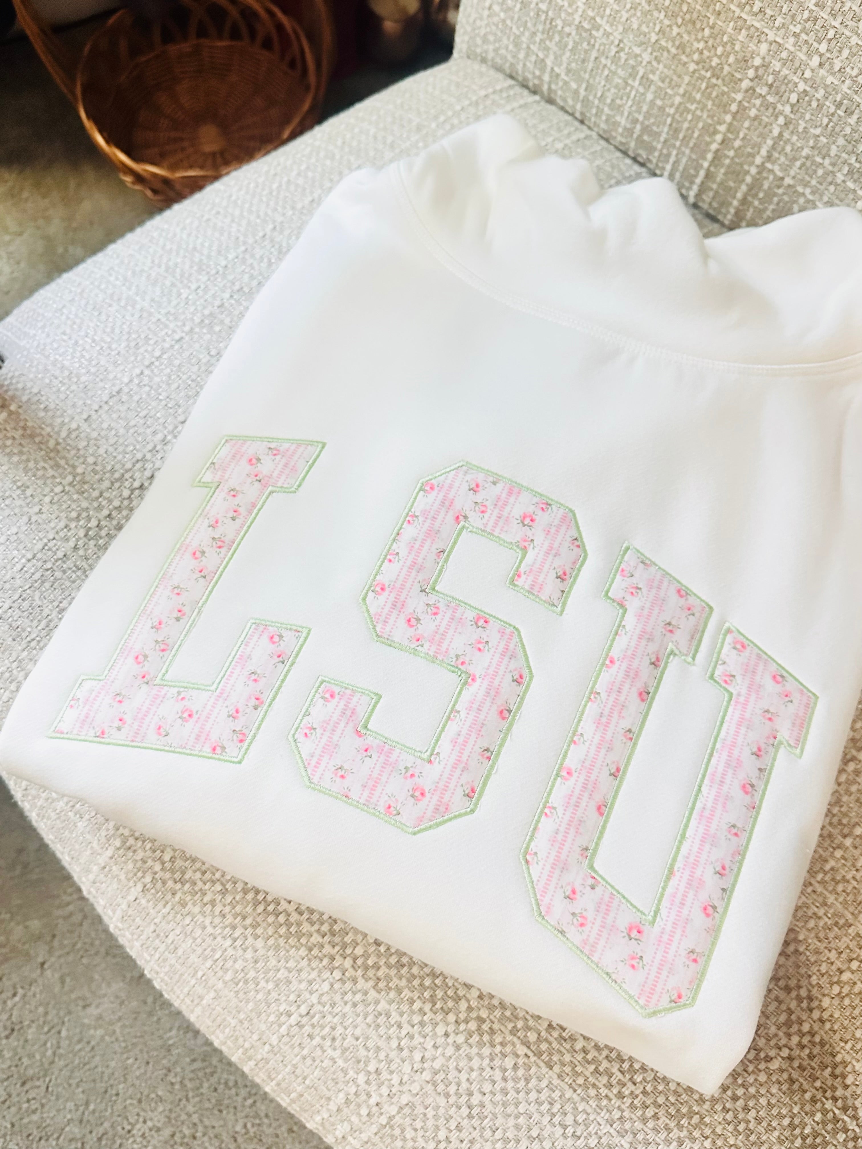 Floral LSU Mockneck